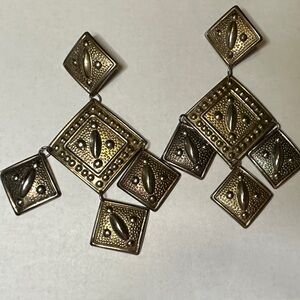 Elegant Gold Copper Geometric Dangle pierced Earrings